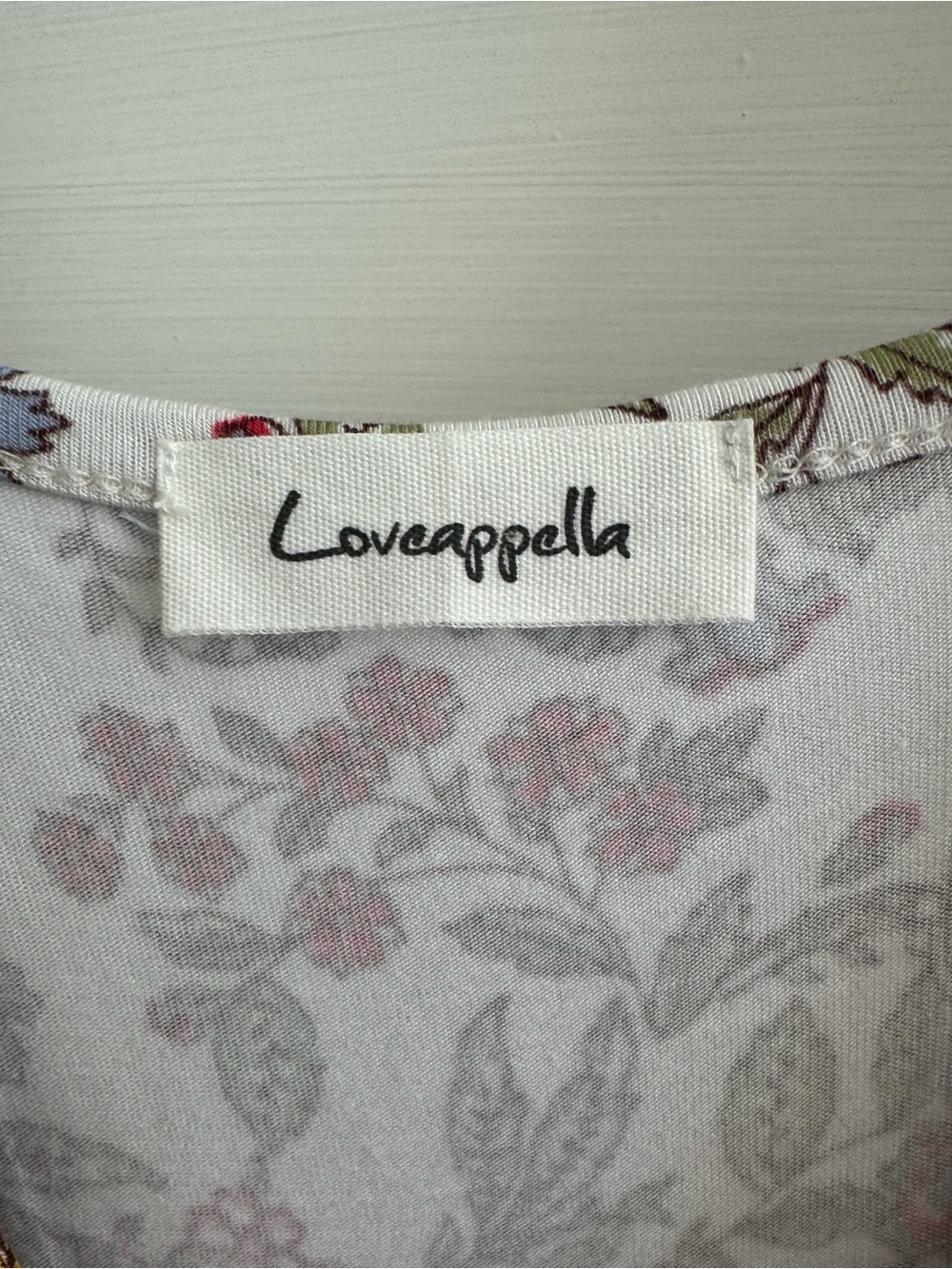 Loveappella White Maxi Dress with Pink Floral Print and Yellow Trim - Picture 5 of 7